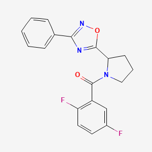 molecular formula C19H15F2N3O2 B2987635 5-[1-(2,5-Difluorobenzoyl)pyrrolidin-2-yl]-3-phenyl-1,2,4-oxadiazole CAS No. 1413527-61-3