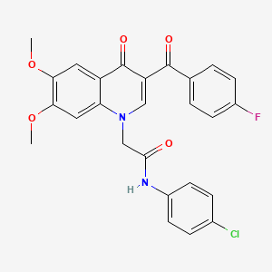 N-(4-chlorophenyl)-2-[3-(4-fluorobenzoyl)-6,7-dimethoxy-4-oxoquinolin-1-yl]acetamide
