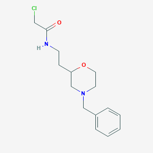 molecular formula C15H21ClN2O2 B2987643 N-[2-(4-Benzylmorpholin-2-yl)ethyl]-2-chloroacetamide CAS No. 1871184-17-6