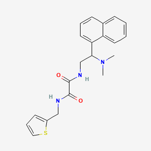 molecular formula C21H23N3O2S B2987644 N1-(2-(二甲氨基)-2-(萘-1-基)乙基)-N2-(噻吩-2-基甲基)草酰胺 CAS No. 941977-07-7