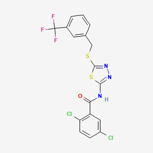2,5-dichloro-N-[5-[[3-(trifluoromethyl)phenyl]methylsulfanyl]-1,3,4-thiadiazol-2-yl]benzamide
