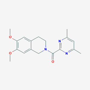molecular formula C18H21N3O3 B2987654 (6,7-Dimethoxy-3,4-dihydro-1H-isoquinolin-2-yl)-(4,6-dimethylpyrimidin-2-yl)methanone CAS No. 2415469-17-7