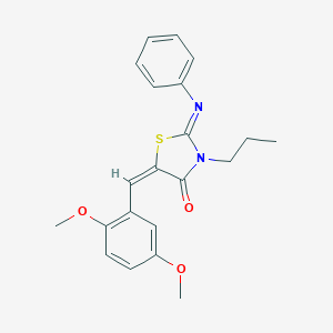 molecular formula C21H22N2O3S B298766 5-(2,5-Dimethoxybenzylidene)-2-(phenylimino)-3-propyl-1,3-thiazolidin-4-one 