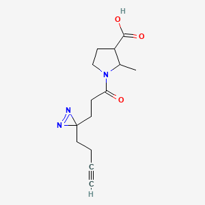 1-[3-(3-But-3-ynyldiazirin-3-yl)propanoyl]-2-methylpyrrolidine-3-carboxylic acid
