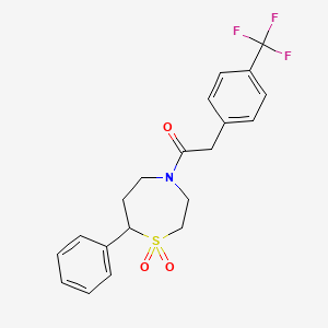 1-(1,1-Dioxido-7-phenyl-1,4-thiazepan-4-yl)-2-(4-(trifluoromethyl)phenyl)ethanone