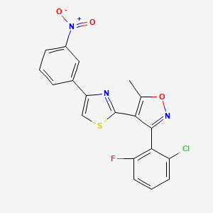3-(2-Chloro-6-fluorophenyl)-5-methyl-4-[4-(3-nitrophenyl)-1,3-thiazol-2-yl]-1,2-oxazole