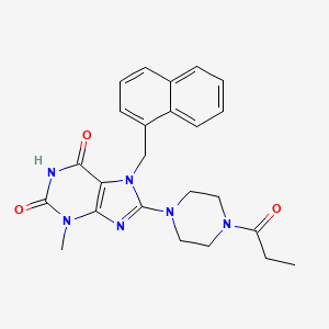 3-methyl-7-[(naphthalen-1-yl)methyl]-8-(4-propanoylpiperazin-1-yl)-2,3,6,7-tetrahydro-1H-purine-2,6-dione