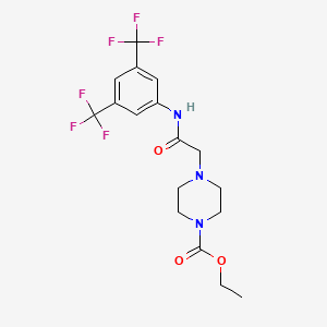 Ethyl 4-((N-(3,5-bis(trifluoromethyl)phenyl)carbamoyl)methyl)piperazinecarboxylate