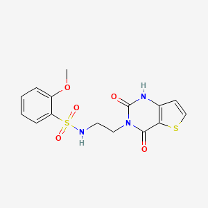 molecular formula C15H15N3O5S2 B2987686 N-(2-(2,4-dioxo-1,2-dihydrothieno[3,2-d]pyrimidin-3(4H)-yl)ethyl)-2-methoxybenzenesulfonamide CAS No. 1903520-10-4