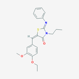 molecular formula C22H24N2O3S B298769 5-(4-Ethoxy-3-methoxybenzylidene)-2-(phenylimino)-3-propyl-1,3-thiazolidin-4-one 