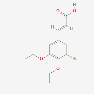 molecular formula C13H15BrO4 B2987694 (2E)-3-(3-bromo-4,5-diethoxyphenyl)prop-2-enoic acid CAS No. 340216-10-6