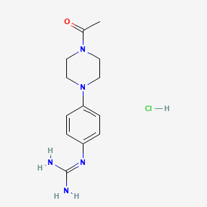 molecular formula C13H20ClN5O B2987695 1-(4-(4-Acetylpiperazin-1-yl)phenyl)guanidine hydrochloride CAS No. 2089255-79-6