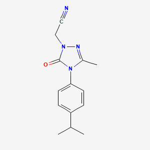 molecular formula C14H16N4O B2987698 2-[4-(4-isopropylphenyl)-3-methyl-5-oxo-4,5-dihydro-1H-1,2,4-triazol-1-yl]acetonitrile CAS No. 860785-27-9