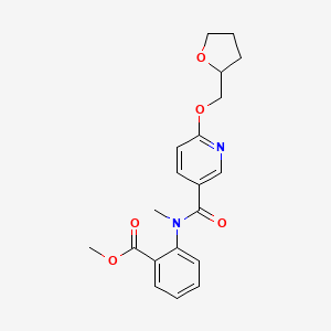 molecular formula C20H22N2O5 B2987709 2-(N-甲基-6-((四氢呋喃-2-基)甲氧基)烟酰胺基)苯甲酸甲酯 CAS No. 2034428-96-9