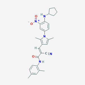 molecular formula C29H31N5O3 B298771 2-cyano-3-(1-{4-(cyclopentylamino)-3-nitrophenyl}-2,5-dimethyl-1H-pyrrol-3-yl)-N-(2,4-dimethylphenyl)acrylamide 