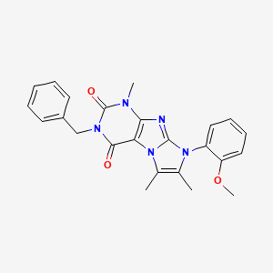 molecular formula C24H23N5O3 B2987719 3-benzyl-8-(2-methoxyphenyl)-1,6,7-trimethyl-1H-imidazo[2,1-f]purine-2,4(3H,8H)-dione CAS No. 877644-79-6
