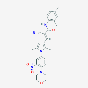 molecular formula C28H29N5O4 B298772 2-cyano-N-(2,4-dimethylphenyl)-3-{1-[3-nitro-4-(4-morpholinyl)phenyl]-2,5-dimethyl-1H-pyrrol-3-yl}acrylamide 