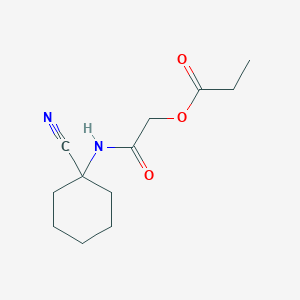 molecular formula C12H18N2O3 B2987725 [2-[(1-Cyanocyclohexyl)amino]-2-oxoethyl] propanoate CAS No. 1004386-21-3
