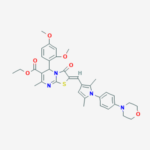 molecular formula C35H38N4O6S B298773 ethyl (2Z)-5-(2,4-dimethoxyphenyl)-2-{[2,5-dimethyl-1-(4-morpholin-4-ylphenyl)-1H-pyrrol-3-yl]methylene}-7-methyl-3-oxo-2,3-dihydro-5H-[1,3]thiazolo[3,2-a]pyrimidine-6-carboxylate 