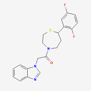 2-(1H-benzo[d]imidazol-1-yl)-1-(7-(2,5-difluorophenyl)-1,4-thiazepan-4-yl)ethanone