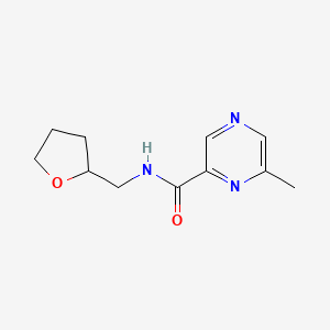 molecular formula C11H15N3O2 B2987733 6-Methyl-N-(oxolan-2-ylmethyl)pyrazine-2-carboxamide CAS No. 2415554-00-4