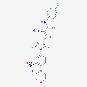 molecular formula C26H24ClN5O4 B298774 (E)-N-(4-Chloro-phenyl)-2-cyano-3-[2,5-dimethyl-1-(4-morpholin-4-yl-3-nitro-phenyl)-1H-pyrrol-3-yl]-acrylamide 