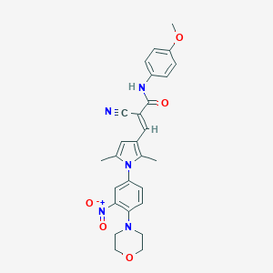 molecular formula C27H27N5O5 B298775 2-cyano-3-{1-[3-nitro-4-(4-morpholinyl)phenyl]-2,5-dimethyl-1H-pyrrol-3-yl}-N-(4-methoxyphenyl)acrylamide 