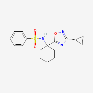 N-(1-(3-cyclopropyl-1,2,4-oxadiazol-5-yl)cyclohexyl)benzenesulfonamide