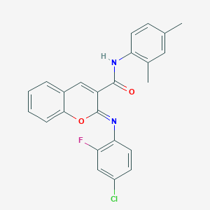 molecular formula C24H18ClFN2O2 B2987757 (2Z)-2-[(4-chloro-2-fluorophenyl)imino]-N-(2,4-dimethylphenyl)-2H-chromene-3-carboxamide CAS No. 1327183-49-2