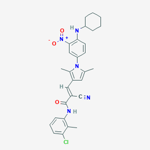 molecular formula C29H30ClN5O3 B298776 N-(3-chloro-2-methylphenyl)-2-cyano-3-(1-{4-(cyclohexylamino)-3-nitrophenyl}-2,5-dimethyl-1H-pyrrol-3-yl)acrylamide 