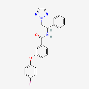 molecular formula C23H19FN4O2 B2987761 3-(4-fluorophenoxy)-N-(1-phenyl-2-(2H-1,2,3-triazol-2-yl)ethyl)benzamide CAS No. 2034405-38-2