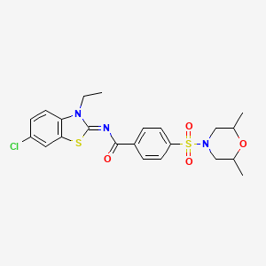 molecular formula C22H24ClN3O4S2 B2987763 (Z)-N-(6-氯-3-乙基苯并[d]噻唑-2(3H)-亚甲基)-4-((2,6-二甲基吗啉)磺酰)苯甲酰胺 CAS No. 850910-03-1
