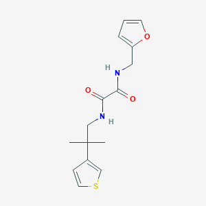molecular formula C15H18N2O3S B2987764 N1-(furan-2-ylmethyl)-N2-(2-methyl-2-(thiophen-3-yl)propyl)oxalamide CAS No. 2319834-21-2