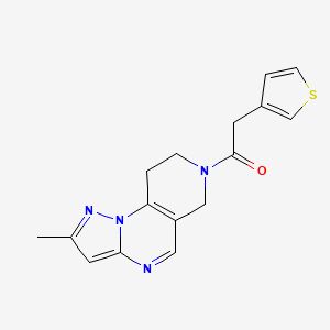 molecular formula C16H16N4OS B2987778 1-(2-methyl-8,9-dihydropyrazolo[1,5-a]pyrido[3,4-e]pyrimidin-7(6H)-yl)-2-(thiophen-3-yl)ethanone CAS No. 1797572-18-9