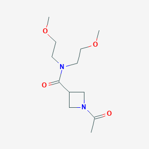 molecular formula C12H22N2O4 B2987786 1-乙酰基-N,N-双(2-甲氧基乙基)氮杂环丁烷-3-羧酰胺 CAS No. 1421450-69-2
