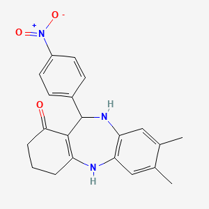 2,3-Dimethyl-6-(4-nitrophenyl)-5,6,8,9,10,11-hexahydrobenzo[b][1,4]benzodiazepin-7-one
