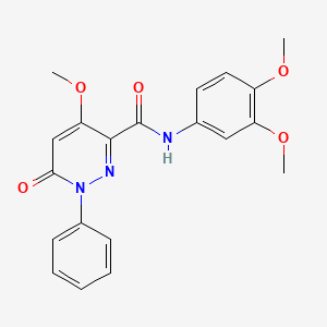 molecular formula C20H19N3O5 B2987808 N-(3,4-dimethoxyphenyl)-4-methoxy-6-oxo-1-phenyl-1,6-dihydropyridazine-3-carboxamide CAS No. 941944-27-0