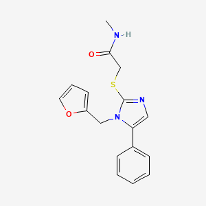molecular formula C17H17N3O2S B2987817 2-((1-(furan-2-ylmethyl)-5-phenyl-1H-imidazol-2-yl)thio)-N-methylacetamide CAS No. 1207007-41-7