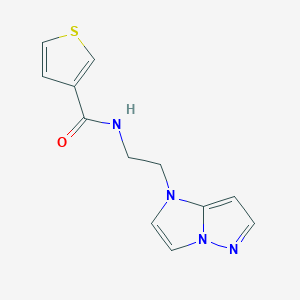 molecular formula C12H12N4OS B2987819 N-(2-(1H-imidazo[1,2-b]pyrazol-1-yl)ethyl)thiophene-3-carboxamide CAS No. 1788773-19-2