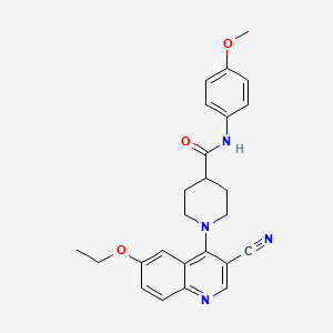 molecular formula C25H26N4O3 B2987822 5-{[(4-环己基苯基)磺酰]氨基}-2-哌嗪-1-基-N-丙基烟酰胺 CAS No. 1226430-10-9
