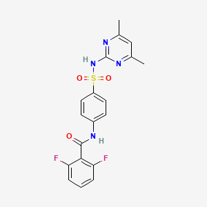 molecular formula C19H16F2N4O3S B2987833 N-(4-(N-(4,6-dimethylpyrimidin-2-yl)sulfamoyl)phenyl)-2,6-difluorobenzamide CAS No. 302951-76-4