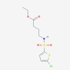 molecular formula C10H14ClNO4S2 B2987837 Ethyl 4-(5-chlorothiophene-2-sulfonamido)butanoate CAS No. 85844-86-6