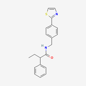 molecular formula C20H20N2OS B2987860 2-phenyl-N-(4-(thiazol-2-yl)benzyl)butanamide CAS No. 1421515-51-6