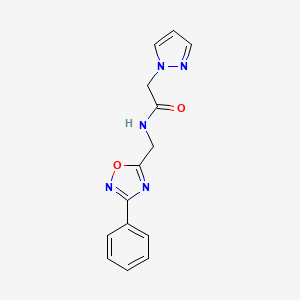 N-((3-phenyl-1,2,4-oxadiazol-5-yl)methyl)-2-(1H-pyrazol-1-yl)acetamide