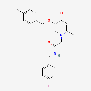 molecular formula C23H23FN2O3 B2987869 N-(4-fluorobenzyl)-2-(2-methyl-5-((4-methylbenzyl)oxy)-4-oxopyridin-1(4H)-yl)acetamide CAS No. 946254-33-7