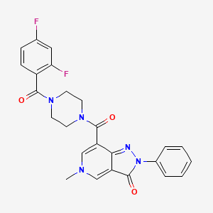 molecular formula C25H21F2N5O3 B2987871 7-[4-(2,4-Difluorobenzoyl)piperazine-1-carbonyl]-5-methyl-2-phenyl-pyrazolo[4,3-c]pyridin-3-one CAS No. 1021095-72-6