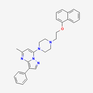 molecular formula C29H29N5O B2987875 5-甲基-7-(4-(2-(萘-1-氧基)乙基)哌嗪-1-基)-3-苯基吡唑并[1,5-a]嘧啶 CAS No. 850189-14-9