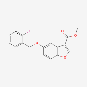 molecular formula C18H15FO4 B2987876 5-[(2-氟苯基)甲氧基]-2-甲基-1-苯并呋喃-3-羧酸甲酯 CAS No. 300674-20-8