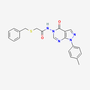 molecular formula C21H19N5O2S B2987877 2-(benzylthio)-N-(4-oxo-1-(p-tolyl)-1H-pyrazolo[3,4-d]pyrimidin-5(4H)-yl)acetamide CAS No. 899737-49-6