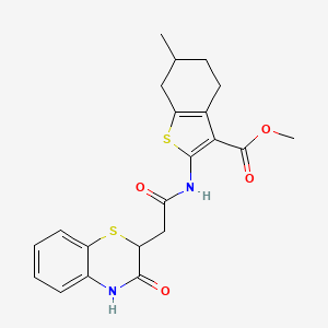 methyl 6-methyl-2-{[(3-oxo-3,4-dihydro-2H-1,4-benzothiazin-2-yl)acetyl]amino}-4,5,6,7-tetrahydro-1-benzothiophene-3-carboxylate